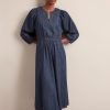 Jude Denim Maxi Dress - Dark Blue