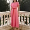 Rosie Techni Voile Maxi Dress - Hot Pink Crimson